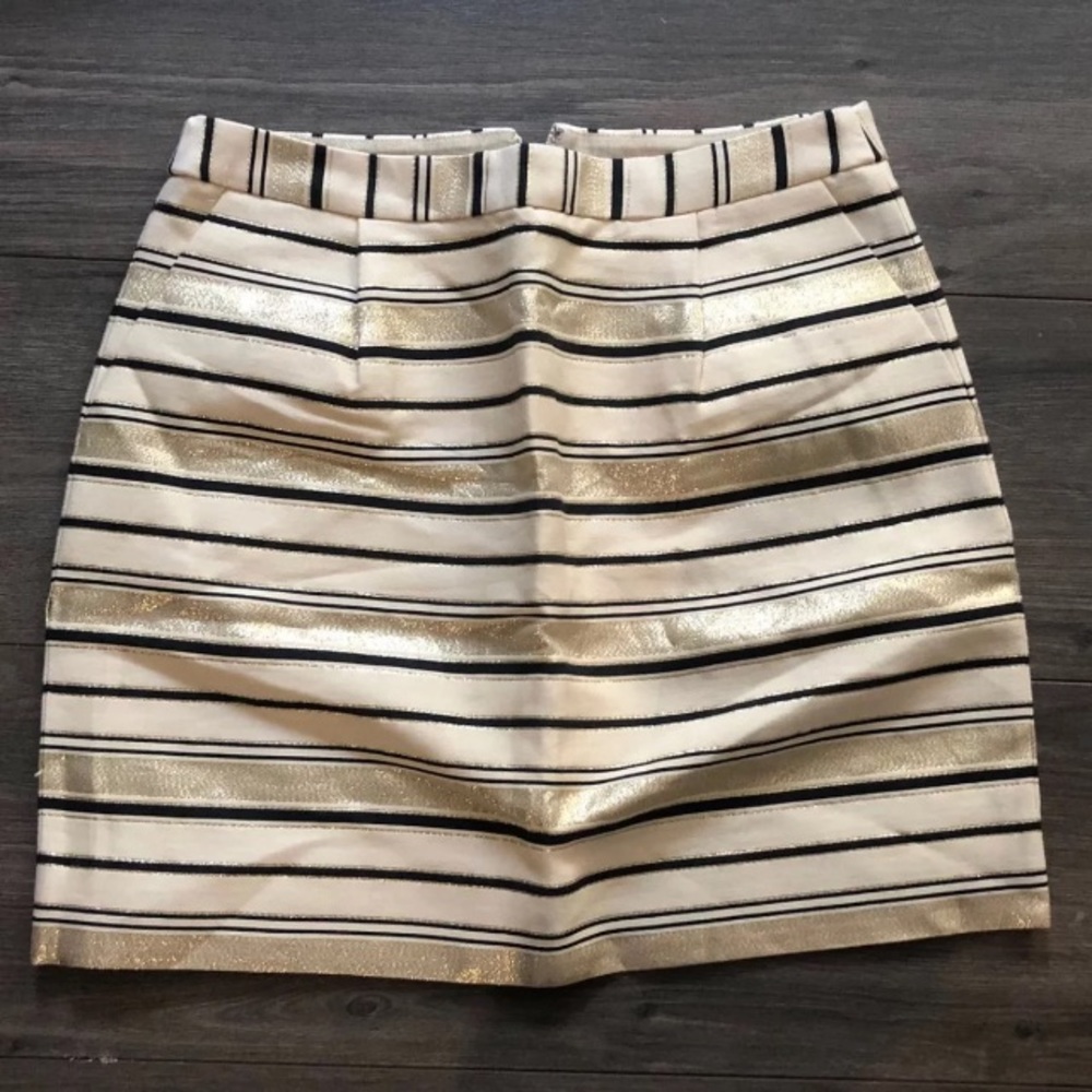 J. CREW// Pocketed Metallic Mini-Skirt